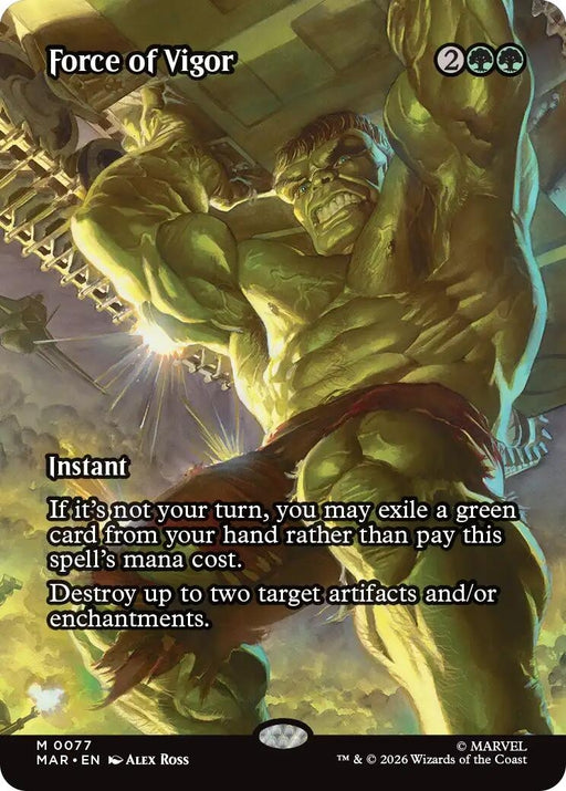 Image for Force of Vigor (Borderless) (77) [Marvel Universe Eternal-Legal] - Magic: The Gathering