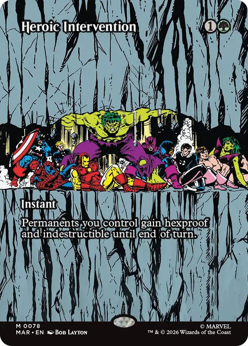 Image for Heroic Intervention (0078) (Borderless) (78) (Foil) [Marvel Universe Eternal-Legal] - Magic: The Gathering