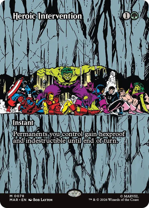 Image for Heroic Intervention (0078) (Borderless) (78) (Foil) [Marvel Universe Eternal-Legal] - Magic: The Gathering