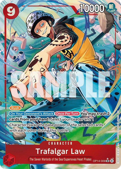 Trafalgar Law - OP14-009 (Alternate Art) (OP14-009) (Foil) [The Azure Sea's Seven]