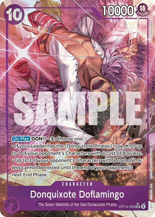 Image for Donquixote Doflamingo - OP14-069 (Alternate Art) (OP14-069) (Foil) [The Azure Sea's Seven] - One Piece Card Game