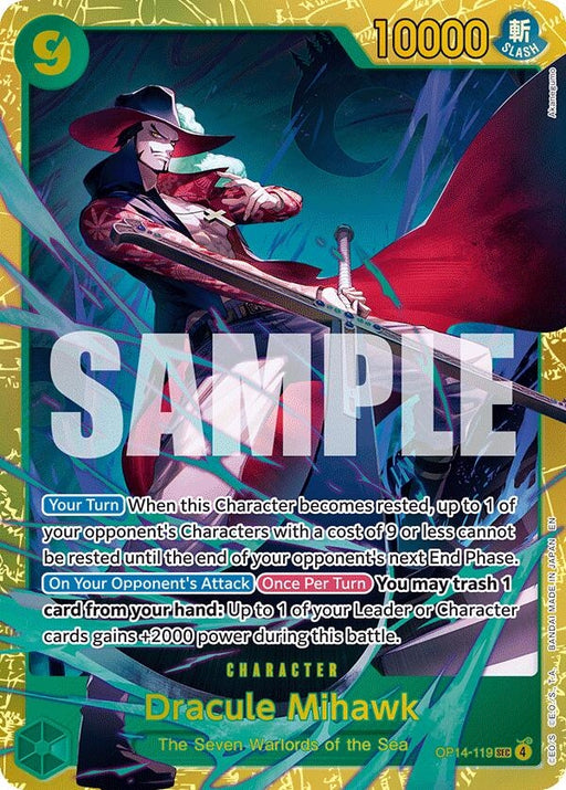 Image for Dracule Mihawk - OP14-119 (OP14-119) (Foil) [The Azure Sea's Seven] - One Piece Card Game