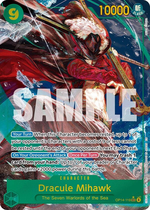 Dracule Mihawk - OP14-119 (Alternate Art) (OP14-119) (Foil) [The Azure Sea's Seven]