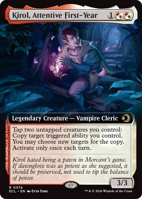 Image for Kirol, Attentive First-Year (Extended Art) (374) (Foil) [Lorwyn Eclipsed] - Magic: The Gathering