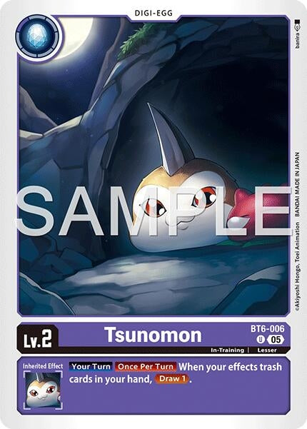 Image for Tsunomon (Reprint) (BT6-006 U) (Foil) [Advanced Booster Digimon Generation] - Digimon Card Game