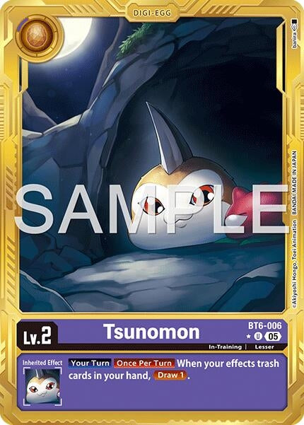 Image for Tsunomon (Gold Border) (BT6-006 U) (Foil) [Advanced Booster Digimon Generation] - Digimon Card Game