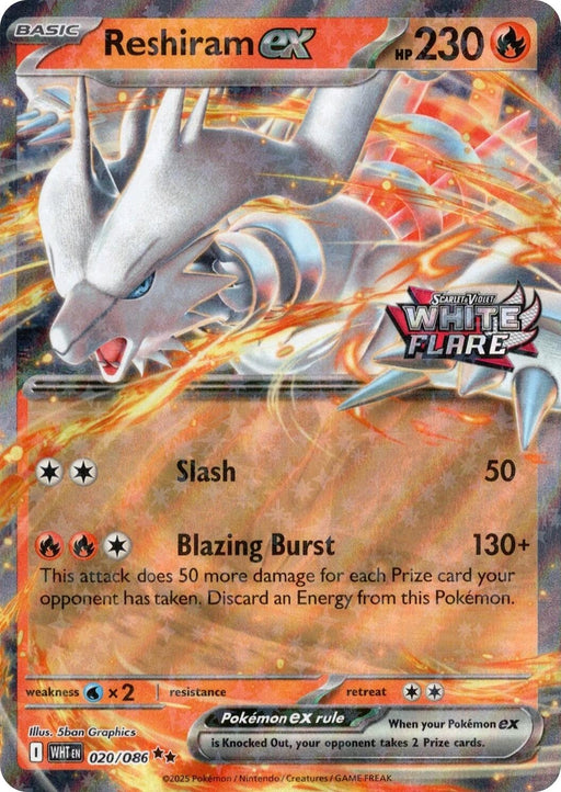 Image for Reshiram ex (White Flare Stamped) (020/086) (Holofoil) [Miscellaneous Cards & Products] - Pokemon