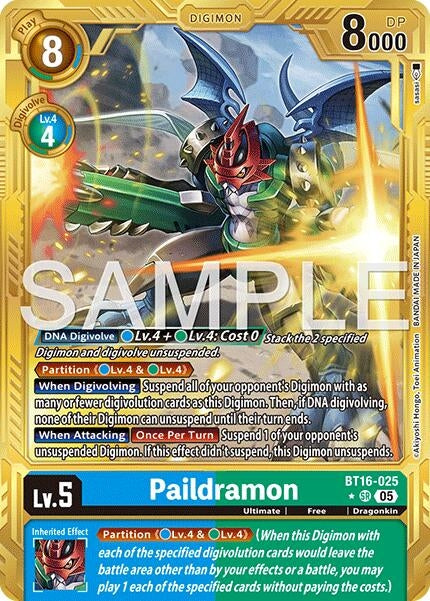 Paildramon - BT16-025 (Gold Border) (BT16-025 SR) (Foil) [Advanced Booster Digimon Generation]