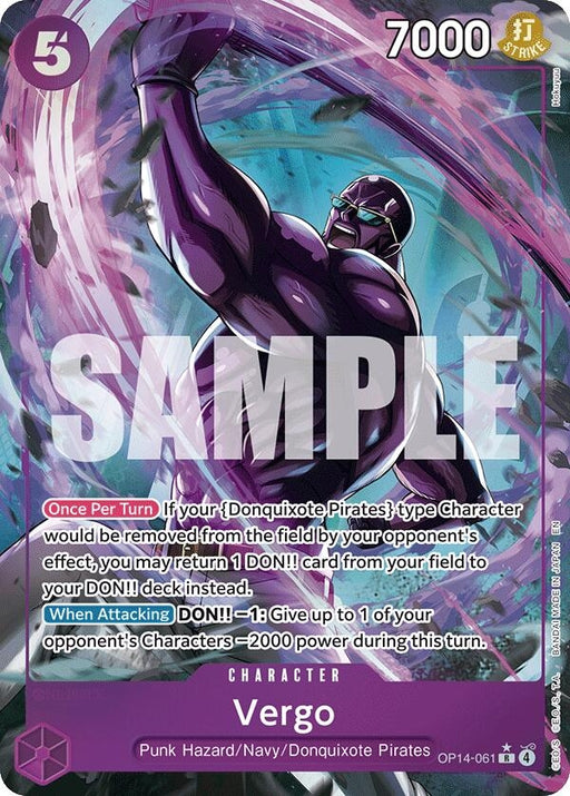 Image for Vergo (Alternate Art) (OP14-061) (Foil) [The Azure Sea's Seven] - One Piece Card Game