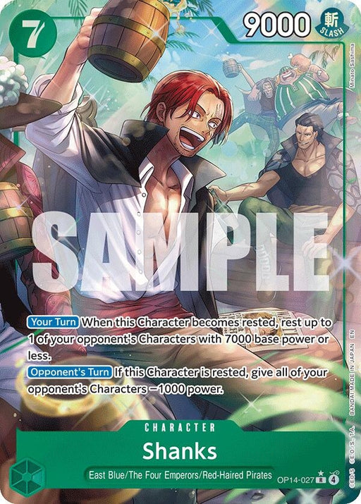 Image for Shanks (Alternate Art) (OP14-027) (Foil) [The Azure Sea's Seven] - One Piece Card Game