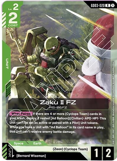 Image for Zaku II FZ (GD03-020) (Holofoil) [Steel Requiem] - Gundam Card Game