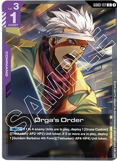 Image for Orga's Order (GD03-117) [Steel Requiem] - Gundam Card Game