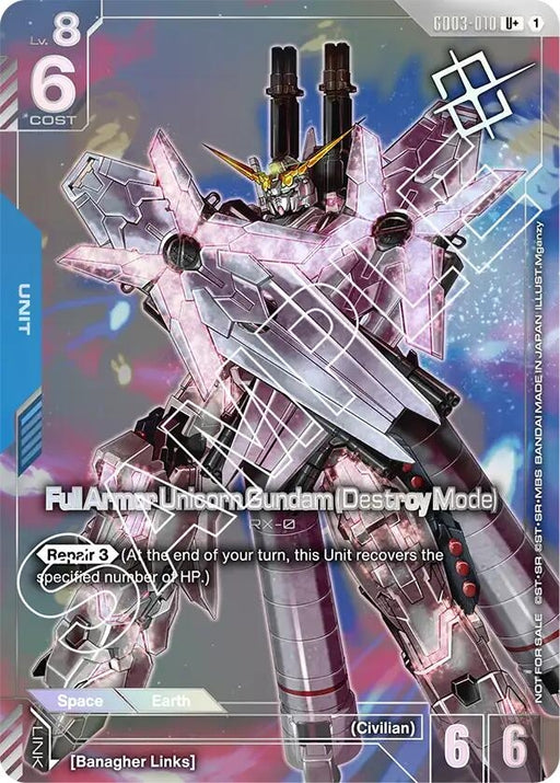 Image for Full Armor Unicorn Gundam (Destroy Mode) (Store Tournament Winner Pack 03) (GD03-010) (Holofoil) [Gundam Promotional Cards] - Gundam Card Game