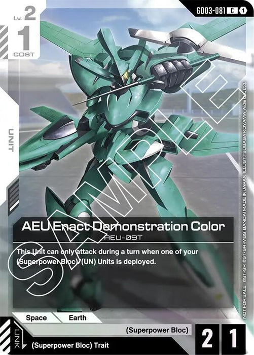 Image for AEU Enact Demonstration Color (Store Tournament Participant Pack 03) (GD03-081) (Holofoil) [Gundam Promotional Cards] - Gundam Card Game