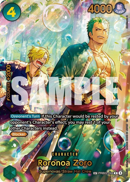 Roronoa Zoro - PRB02-006 (SP) (Alternate Art) (Reprint) (PRB02-006) (Foil) [The Azure Sea's Seven]