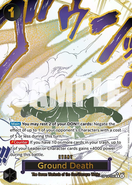 Ground Death (Alternate Art) (OP14-096) (Foil) [The Azure Sea's Seven]