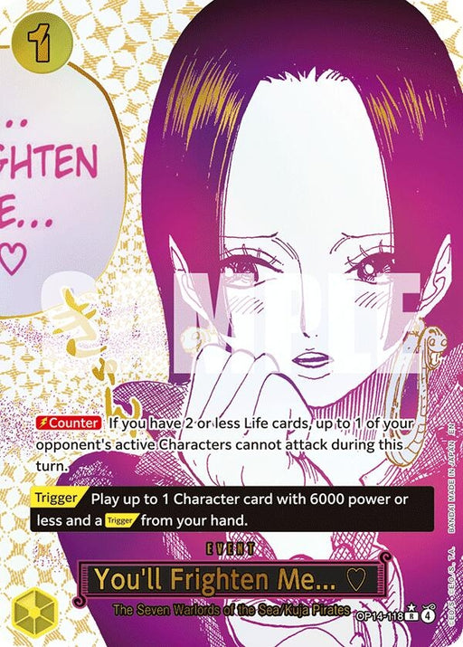 Image for You'll Frighten Me... (Alternate Art) (OP14-118) (Foil) [The Azure Sea's Seven] - One Piece Card Game