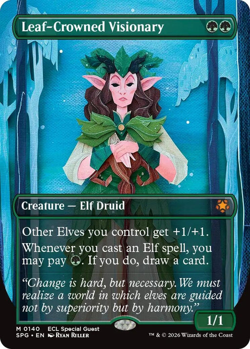 Image for Leaf-Crowned Visionary (Borderless) (140) [Special Guests] - Magic: The Gathering