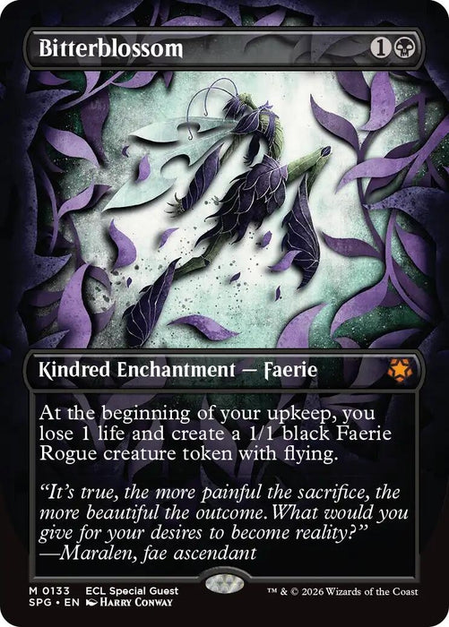 Image for Bitterblossom (Borderless) (133) [Special Guests] - Magic: The Gathering