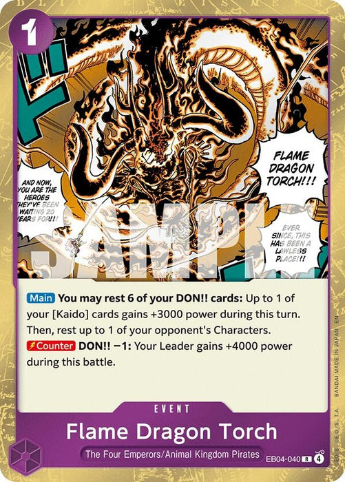Image for Flame Dragon Torch (EB04-040) (Foil) [The Azure Sea's Seven] - One Piece Card Game