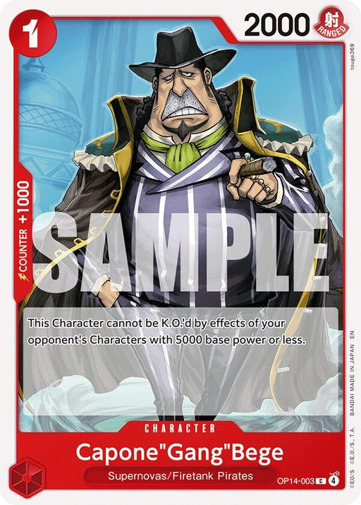 Image for Capone"Gang"Bege (OP14-003) [The Azure Sea's Seven] - One Piece Card Game