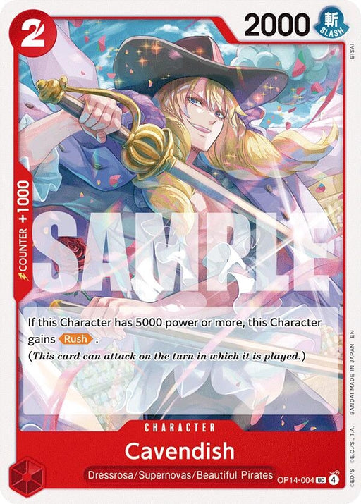 Image for Cavendish (OP14-004) [The Azure Sea's Seven] - One Piece Card Game