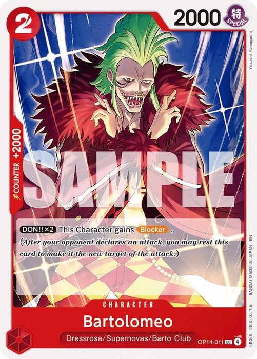 Image for Bartolomeo (OP14-011) [The Azure Sea's Seven] - One Piece Card Game