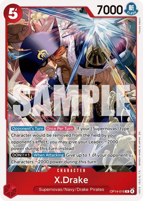 X.Drake (OP14-016) (Foil) [The Azure Sea's Seven]