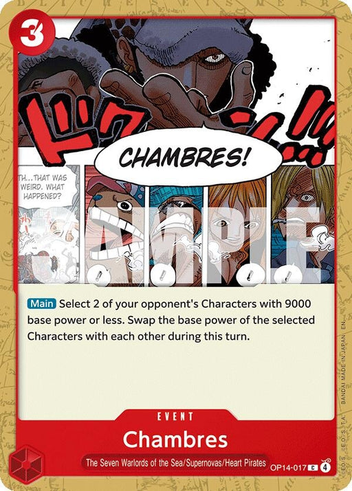 Image for Chambres (OP14-017) [The Azure Sea's Seven] - One Piece Card Game