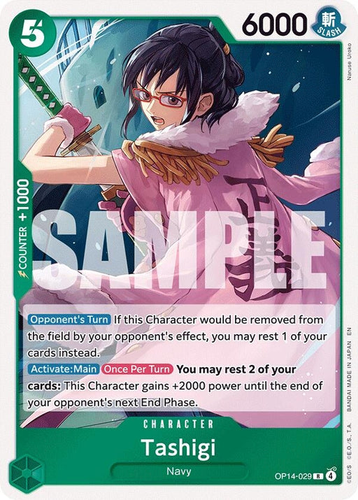 Image for Tashigi (OP14-029) (Foil) [The Azure Sea's Seven] - One Piece Card Game