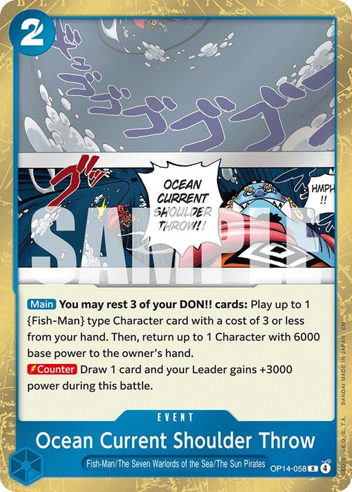 Ocean Current Shoulder Throw (OP14-058) (Foil) [The Azure Sea's Seven]