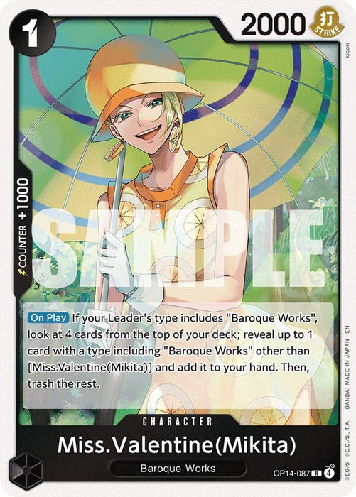 Miss.Valentine(Mikita) (OP14-087) (Foil) [The Azure Sea's Seven]