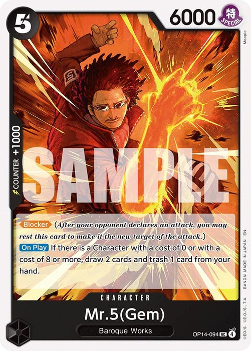 Image for Mr.5(Gem) (OP14-094) [The Azure Sea's Seven] - One Piece Card Game