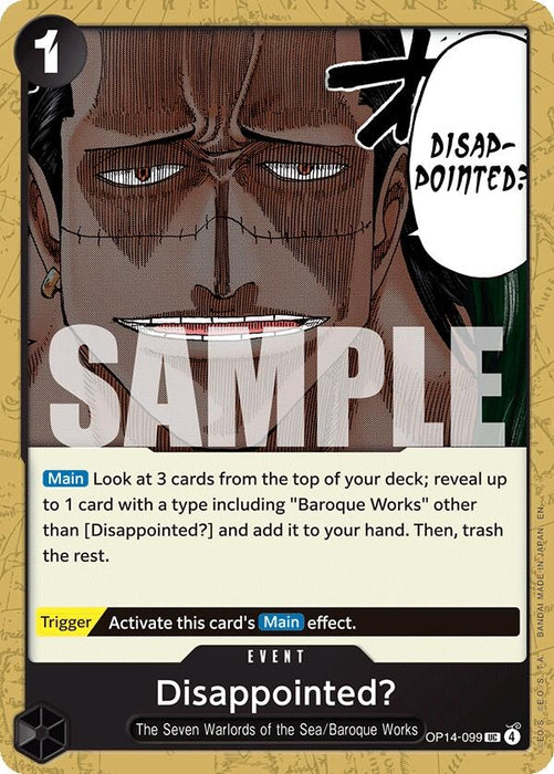 Image for Disappointed? (OP14-099) [The Azure Sea's Seven] - One Piece Card Game