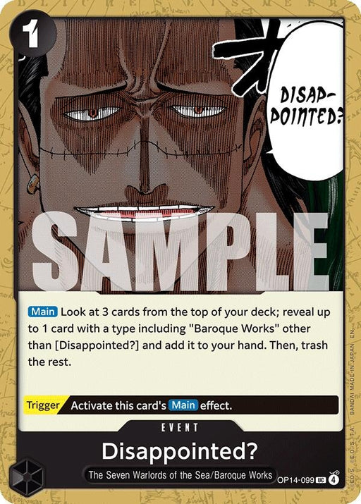Image for Disappointed? (OP14-099) [The Azure Sea's Seven] - One Piece Card Game