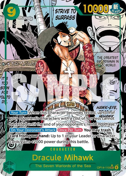 Dracule Mihawk (Manga) (OP14-119) (Foil) [The Azure Sea's Seven]