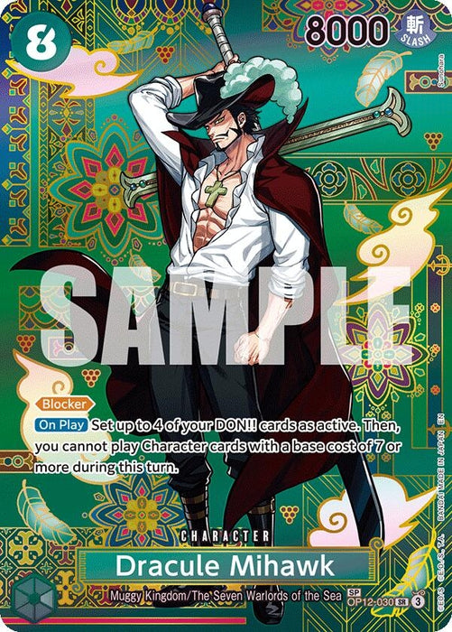 Dracule Mihawk - OP12-030 (SP) (OP12-030) (Foil) [The Azure Sea's Seven]