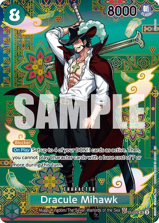 Image for Dracule Mihawk - OP12-030 (SP) (OP12-030) (Foil) [The Azure Sea's Seven] - One Piece Card Game