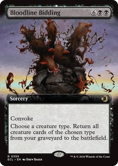 Image for Bloodline Bidding (Extended Art) (359) (Foil) [Lorwyn Eclipsed] - Magic: The Gathering