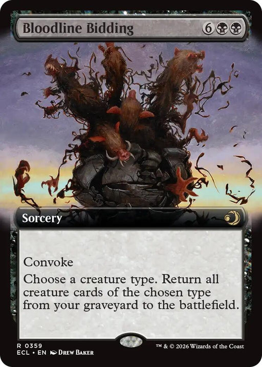 Image for Bloodline Bidding (Extended Art) (359) (Foil) [Lorwyn Eclipsed] - Magic: The Gathering
