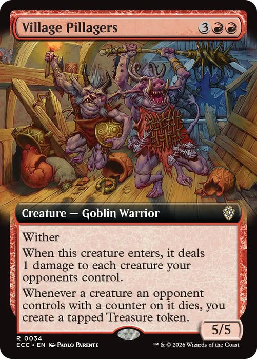 Image for Village Pillagers (Extended Art) (34) [Lorwyn Eclipsed] - Magic: The Gathering