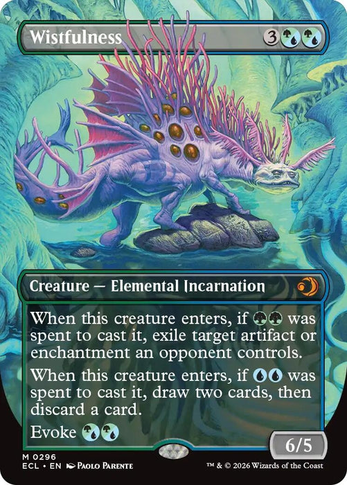 Image for Wistfulness (Borderless) (296) (Foil) [Lorwyn Eclipsed] - Magic: The Gathering