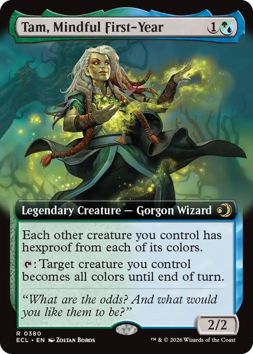 Image for Tam, Mindful First-Year (Extended Art) (380) (Foil) [Lorwyn Eclipsed] - Magic: The Gathering