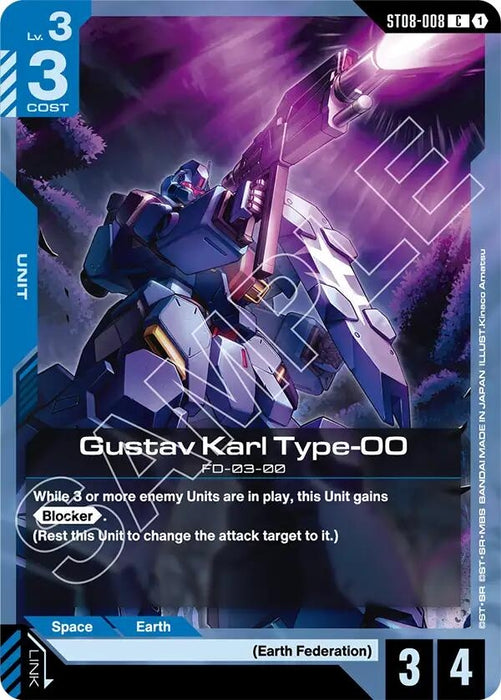 Image for Gustav Karl Type-00 (ST08-008) [Starter Deck 08: Flash of Radiance] - Gundam Card Game