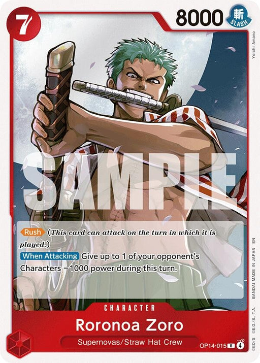 Image for Roronoa Zoro - OP14-015 (OP14-015) (Foil) [The Azure Sea's Seven] - One Piece Card Game