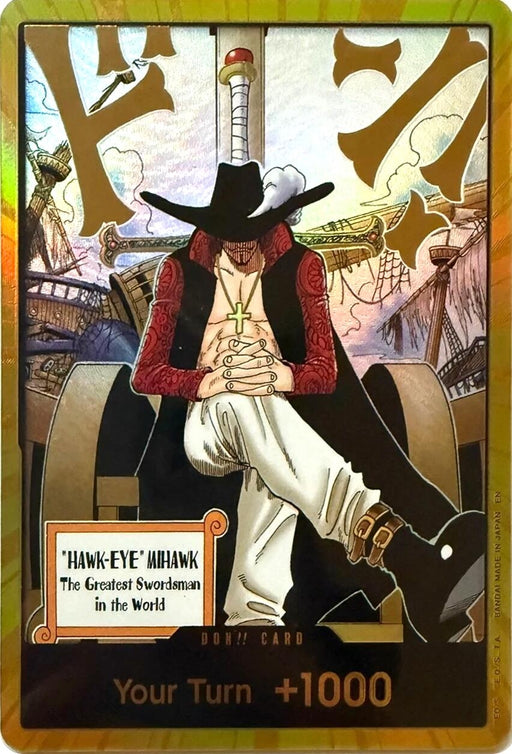 Image for DON!! Card (Dracule Mihawk) (Gold) (Foil) [The Azure Sea's Seven] - One Piece Card Game