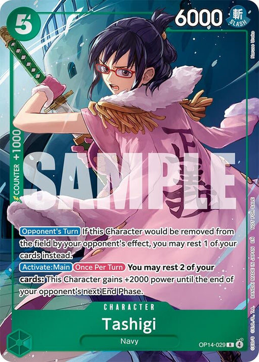 Image for Tashigi (Dash Pack) (OP14-029) (Foil) [The Azure Sea's Seven] - One Piece Card Game