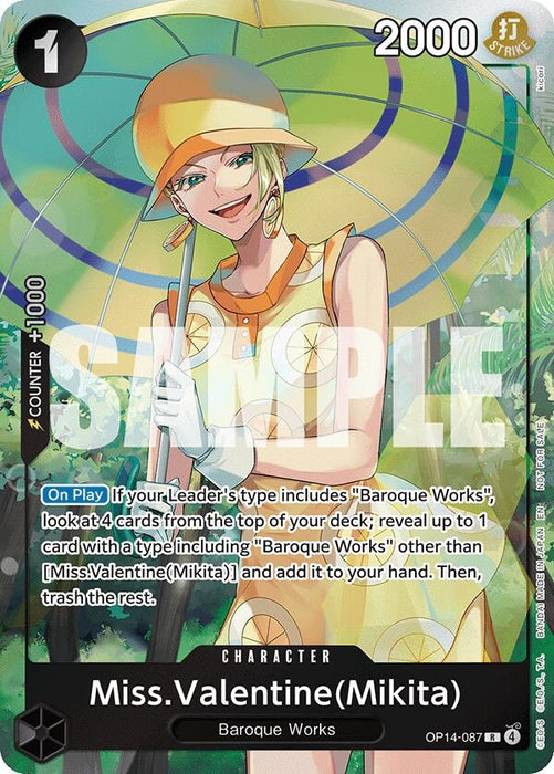 Miss.Valentine(Mikita) (Dash Pack) (OP14-087) (Foil) [The Azure Sea's Seven]