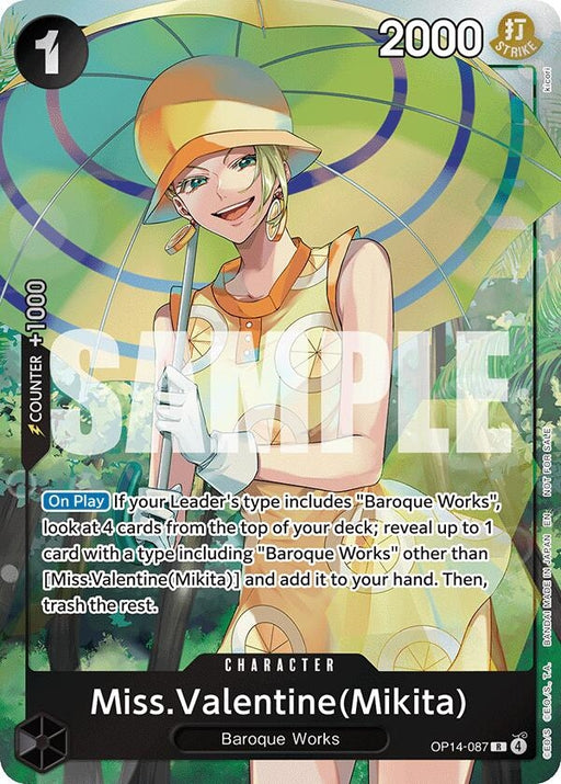 Image for Miss.Valentine(Mikita) (Dash Pack) (OP14-087) (Foil) [The Azure Sea's Seven] - One Piece Card Game