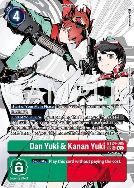 Image for Dan Yuki & Kanan Yuki (SP) (BT24-085 SR) (Foil) [Time Stranger] - Digimon Card Game